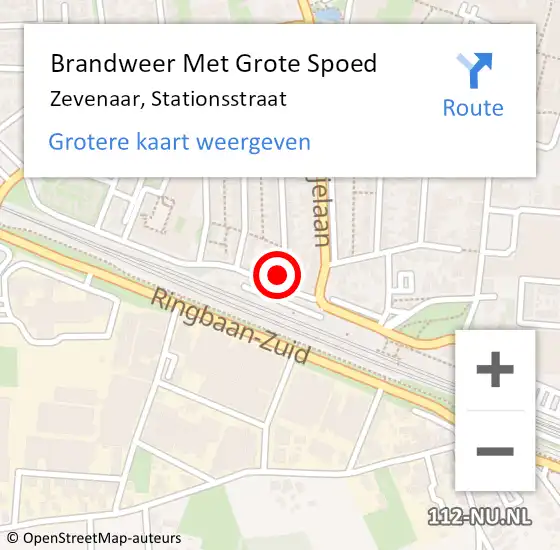 Locatie op kaart van de 112 melding: Brandweer Met Grote Spoed Naar Zevenaar, Stationsstraat op 20 november 2021 06:22