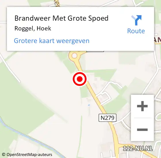 Locatie op kaart van de 112 melding: Brandweer Met Grote Spoed Naar Roggel, Hoek op 20 november 2021 06:59