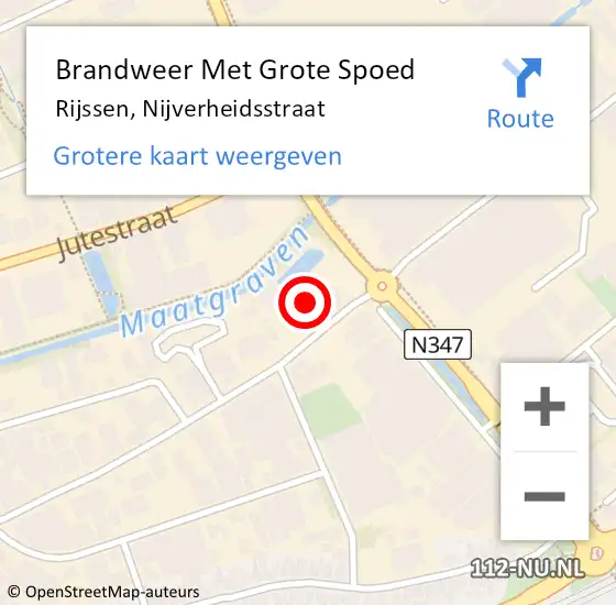 Locatie op kaart van de 112 melding: Brandweer Met Grote Spoed Naar Rijssen, Nijverheidsstraat op 20 november 2021 07:23