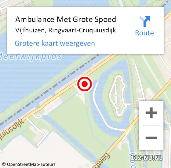 Locatie op kaart van de 112 melding: Ambulance Met Grote Spoed Naar Vijfhuizen, Ringvaart-Cruquiusdijk op 20 november 2021 07:27