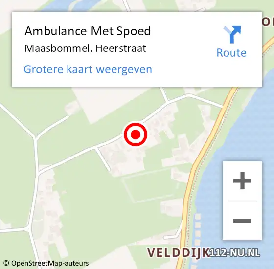 Locatie op kaart van de 112 melding: Ambulance Met Spoed Naar Maasbommel, Heerstraat op 20 november 2021 08:56