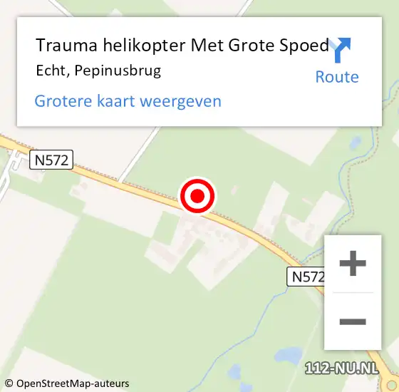 Locatie op kaart van de 112 melding: Trauma helikopter Met Grote Spoed Naar Echt, Pepinusbrug op 20 november 2021 09:22