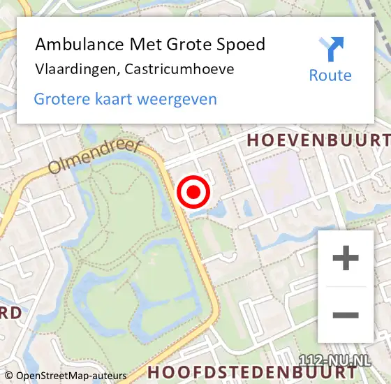 Locatie op kaart van de 112 melding: Ambulance Met Grote Spoed Naar Vlaardingen, Castricumhoeve op 20 november 2021 09:32