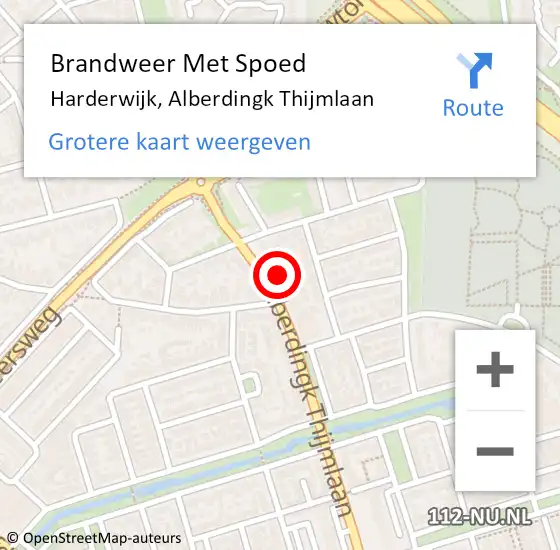 Locatie op kaart van de 112 melding: Brandweer Met Spoed Naar Harderwijk, Alberdingk Thijmlaan op 20 november 2021 10:48