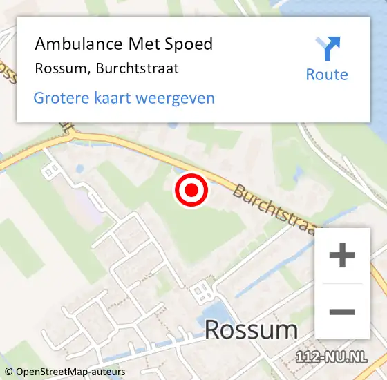 Locatie op kaart van de 112 melding: Ambulance Met Spoed Naar Rossum, Burchtstraat op 20 november 2021 11:27