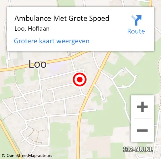 Locatie op kaart van de 112 melding: Ambulance Met Grote Spoed Naar Loo, Hoflaan op 20 november 2021 11:33