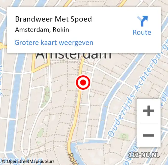 Locatie op kaart van de 112 melding: Brandweer Met Spoed Naar Amsterdam, Rokin op 20 november 2021 12:45