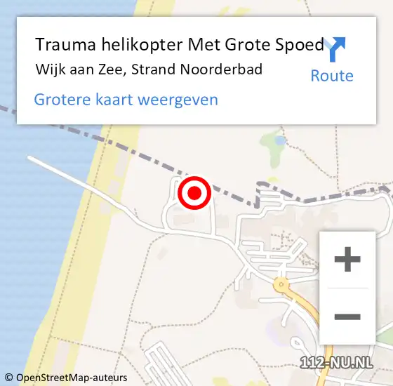 Locatie op kaart van de 112 melding: Trauma helikopter Met Grote Spoed Naar Wijk aan Zee, Strand Noorderbad op 20 november 2021 13:07