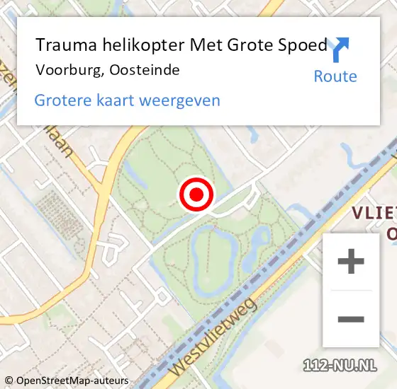 Locatie op kaart van de 112 melding: Trauma helikopter Met Grote Spoed Naar Voorburg, Oosteinde op 20 november 2021 14:22