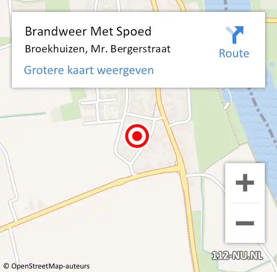 Locatie op kaart van de 112 melding: Brandweer Met Spoed Naar Broekhuizen, Mr. Bergerstraat op 20 november 2021 14:23