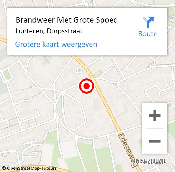 Locatie op kaart van de 112 melding: Brandweer Met Grote Spoed Naar Lunteren, Dorpsstraat op 20 november 2021 14:26