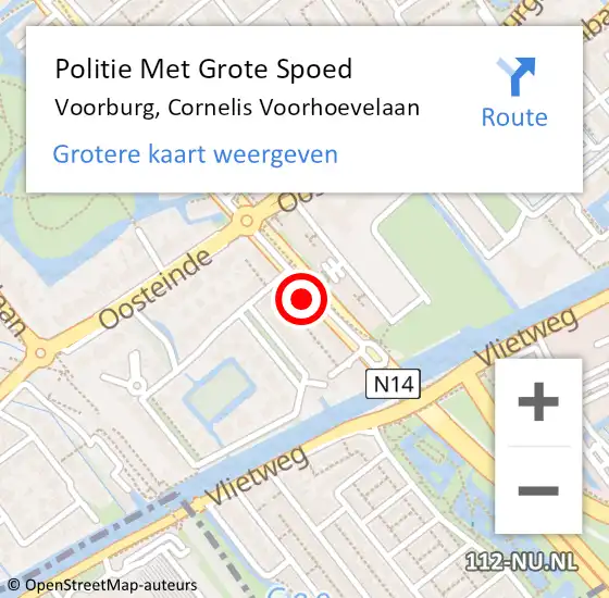 Locatie op kaart van de 112 melding: Politie Met Grote Spoed Naar Voorburg, Cornelis Voorhoevelaan op 20 november 2021 14:32