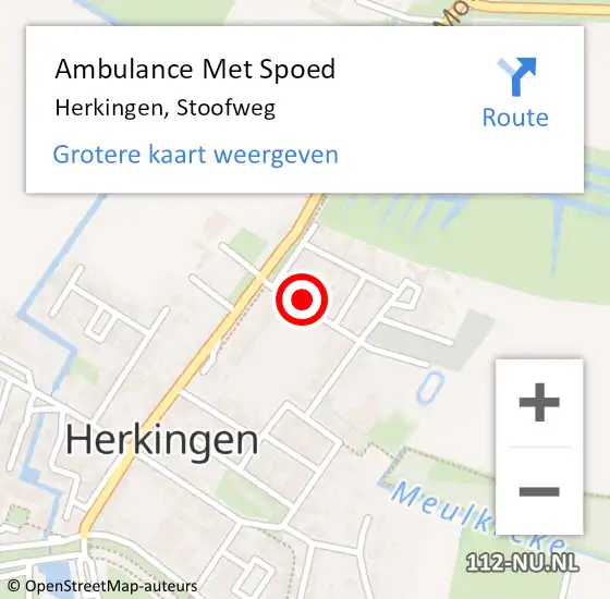 Locatie op kaart van de 112 melding: Ambulance Met Spoed Naar Herkingen, Stoofweg op 20 november 2021 14:52