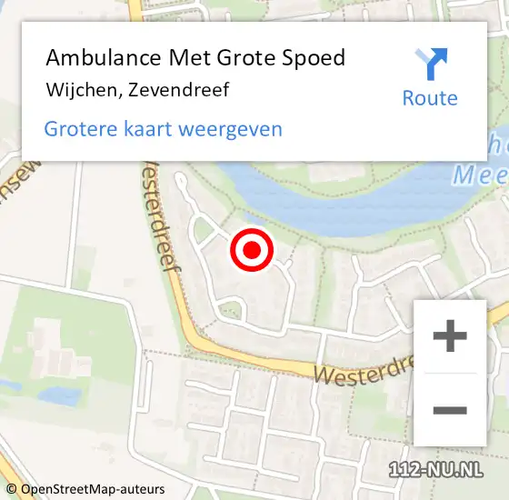 Locatie op kaart van de 112 melding: Ambulance Met Grote Spoed Naar Wijchen, Zevendreef op 20 november 2021 15:16