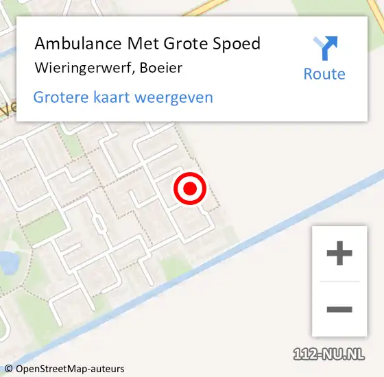 Locatie op kaart van de 112 melding: Ambulance Met Grote Spoed Naar Wieringerwerf, Boeier op 20 november 2021 16:54