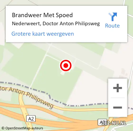 Locatie op kaart van de 112 melding: Brandweer Met Spoed Naar Nederweert, Doctor Anton Philipsweg op 20 november 2021 17:26