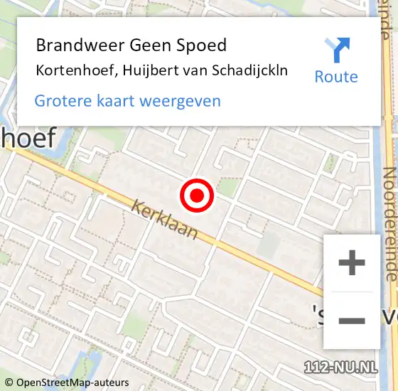 Locatie op kaart van de 112 melding: Brandweer Geen Spoed Naar Kortenhoef, Huijbert van Schadijckln op 20 november 2021 18:23