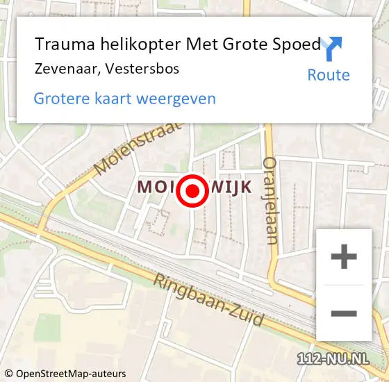 Locatie op kaart van de 112 melding: Trauma helikopter Met Grote Spoed Naar Zevenaar, Vestersbos op 20 november 2021 18:48
