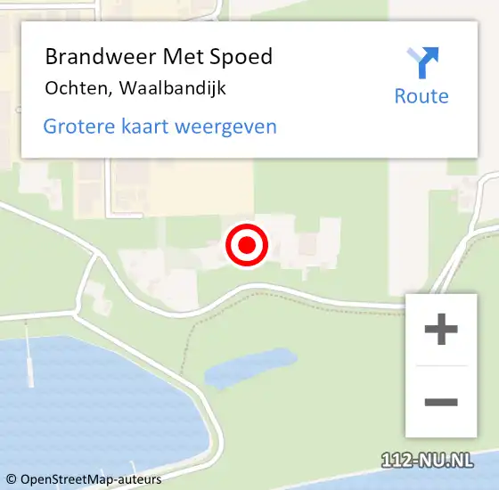 Locatie op kaart van de 112 melding: Brandweer Met Spoed Naar Ochten, Waalbandijk op 20 november 2021 19:38