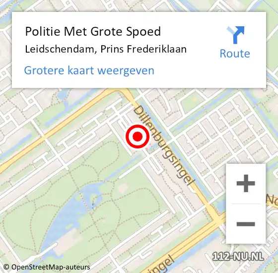 Locatie op kaart van de 112 melding: Politie Met Grote Spoed Naar Leidschendam, Prins Frederiklaan op 20 november 2021 19:58