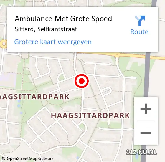 Locatie op kaart van de 112 melding: Ambulance Met Grote Spoed Naar Sittard, Selfkantstraat op 30 juni 2014 02:16