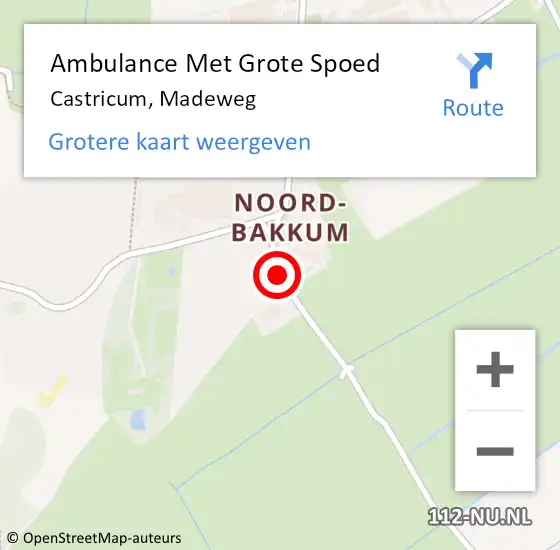 Locatie op kaart van de 112 melding: Ambulance Met Grote Spoed Naar Castricum, Madeweg op 20 november 2021 20:24