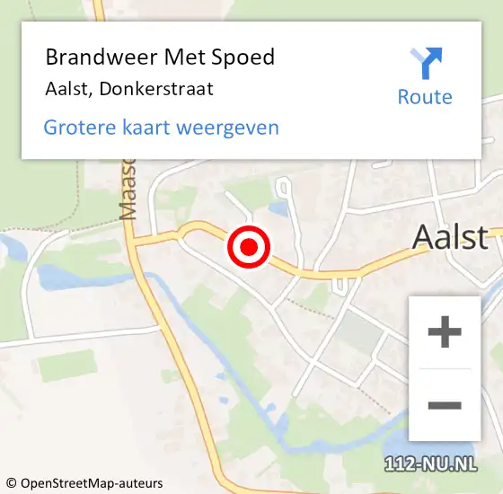 Locatie op kaart van de 112 melding: Brandweer Met Spoed Naar Aalst, Donkerstraat op 20 november 2021 20:42