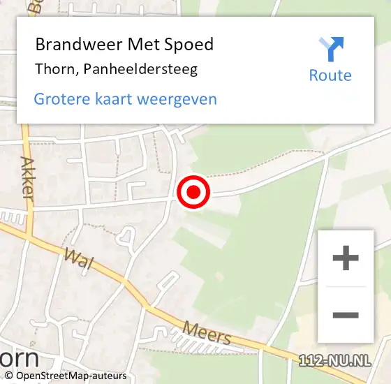 Locatie op kaart van de 112 melding: Brandweer Met Spoed Naar Thorn, Panheeldersteeg op 20 november 2021 21:28