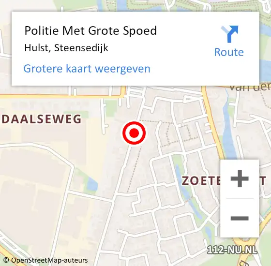 Locatie op kaart van de 112 melding: Politie Met Grote Spoed Naar Hulst, Steensedijk op 20 november 2021 21:33