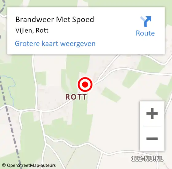 Locatie op kaart van de 112 melding: Brandweer Met Spoed Naar Vijlen, Rott op 20 november 2021 21:50