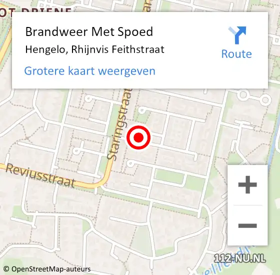 Locatie op kaart van de 112 melding: Brandweer Met Spoed Naar Hengelo, Rhijnvis Feithstraat op 20 november 2021 22:32