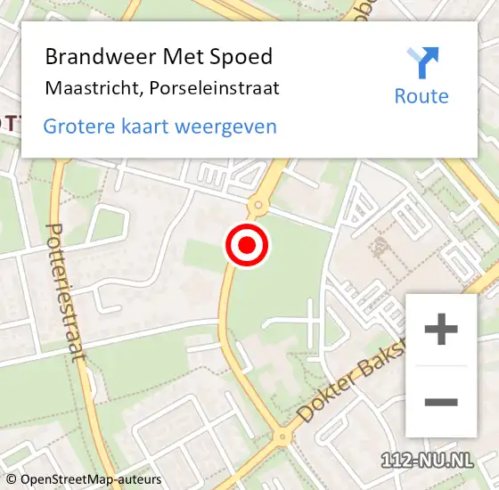 Locatie op kaart van de 112 melding: Brandweer Met Spoed Naar Maastricht, Porseleinstraat op 20 november 2021 22:57