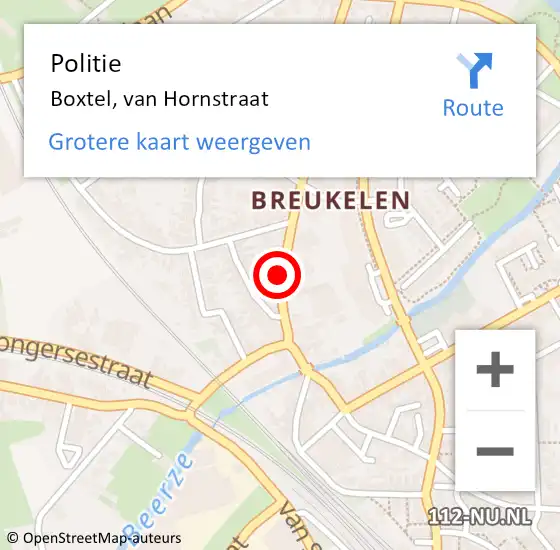 Locatie op kaart van de 112 melding: Politie Boxtel, van Hornstraat op 20 november 2021 23:47