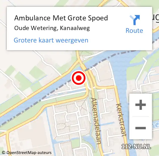 Locatie op kaart van de 112 melding: Ambulance Met Grote Spoed Naar Oude Wetering, Kanaalweg op 21 november 2021 00:43