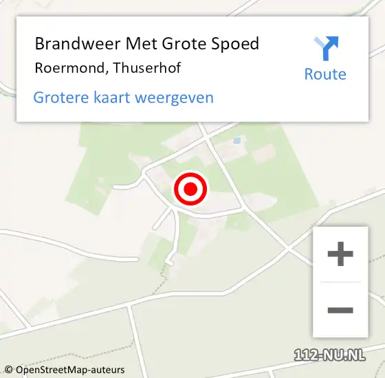 Locatie op kaart van de 112 melding: Brandweer Met Grote Spoed Naar Roermond, Thuserhof op 21 november 2021 00:53