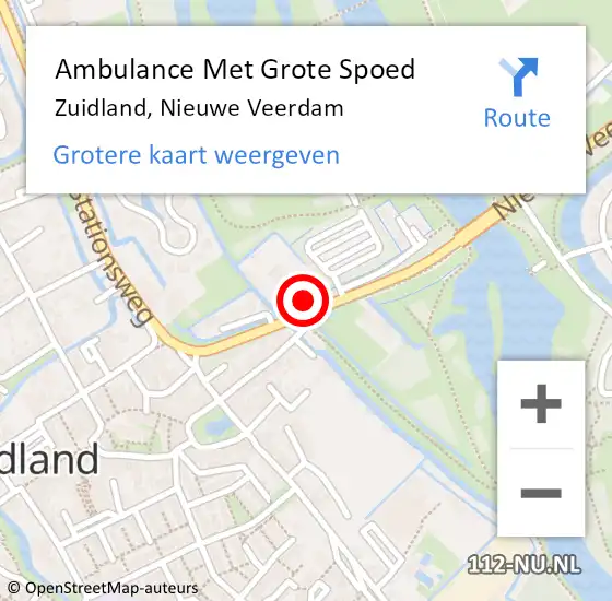Locatie op kaart van de 112 melding: Ambulance Met Grote Spoed Naar Zuidland, Nieuwe Veerdam op 21 november 2021 00:53