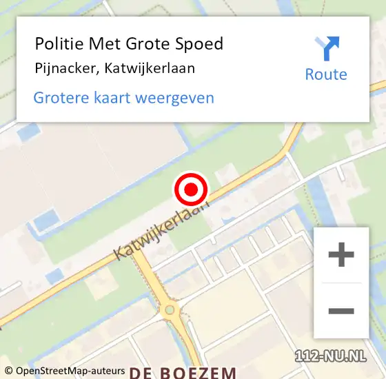 Locatie op kaart van de 112 melding: Politie Met Grote Spoed Naar Pijnacker, Katwijkerlaan op 21 november 2021 01:39