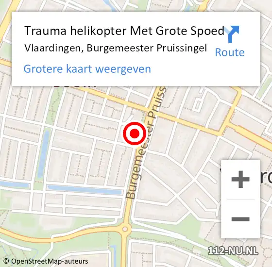 Locatie op kaart van de 112 melding: Trauma helikopter Met Grote Spoed Naar Vlaardingen, Burgemeester Pruissingel op 21 november 2021 02:10