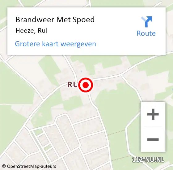 Locatie op kaart van de 112 melding: Brandweer Met Spoed Naar Heeze, Rul op 21 november 2021 02:36