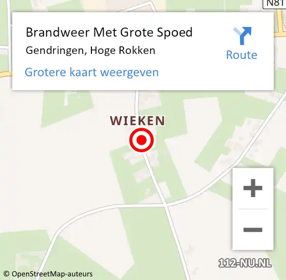 Locatie op kaart van de 112 melding: Brandweer Met Grote Spoed Naar Gendringen, Hoge Rokken op 21 november 2021 03:01