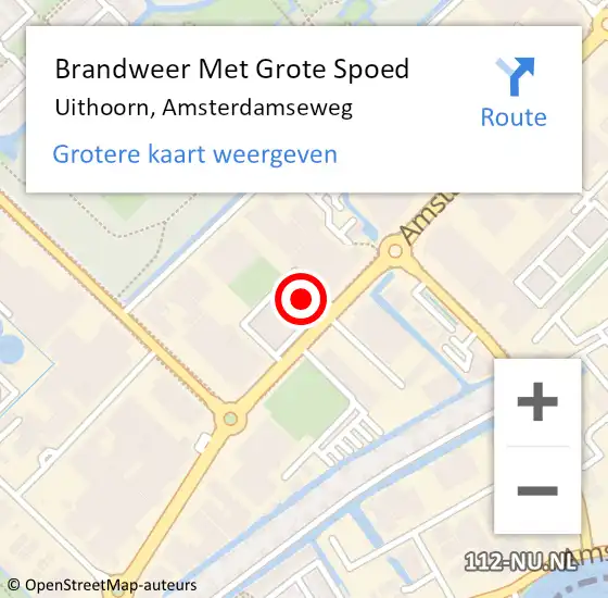 Locatie op kaart van de 112 melding: Brandweer Met Grote Spoed Naar Uithoorn, Amsterdamseweg op 21 november 2021 03:43