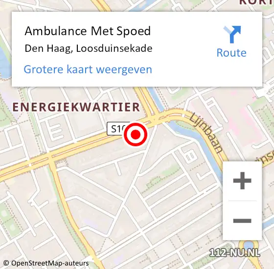 Locatie op kaart van de 112 melding: Ambulance Met Spoed Naar Den Haag, Loosduinsekade op 21 november 2021 05:38