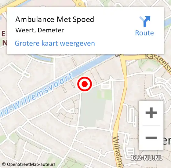 Locatie op kaart van de 112 melding: Ambulance Met Spoed Naar Weert, Demeter op 21 november 2021 07:56