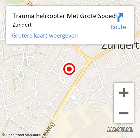 Locatie op kaart van de 112 melding: Trauma helikopter Met Grote Spoed Naar Zundert op 21 november 2021 08:25