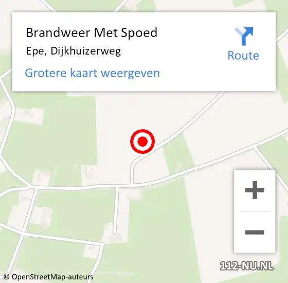 Locatie op kaart van de 112 melding: Brandweer Met Spoed Naar Epe, Dijkhuizerweg op 21 november 2021 09:04