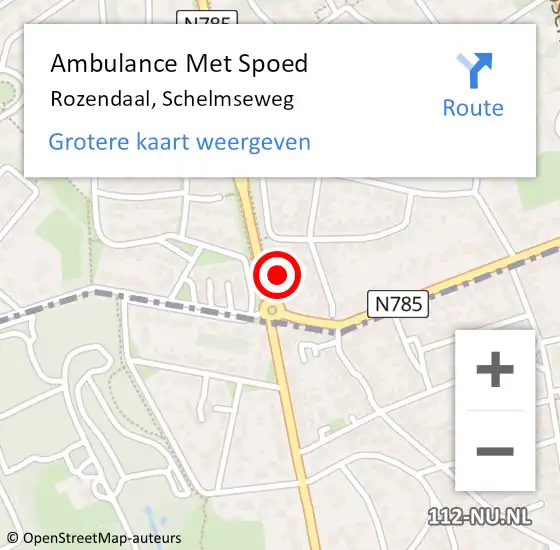 Locatie op kaart van de 112 melding: Ambulance Met Spoed Naar Rozendaal, Schelmseweg op 21 november 2021 10:38