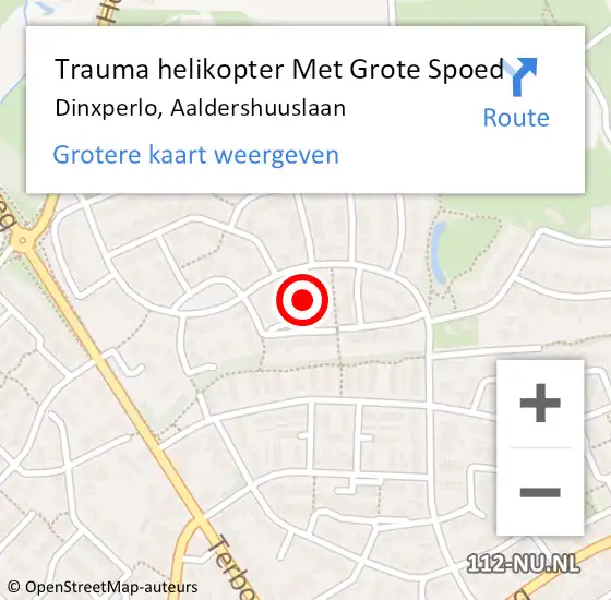 Locatie op kaart van de 112 melding: Trauma helikopter Met Grote Spoed Naar Dinxperlo, Aaldershuuslaan op 21 november 2021 10:44