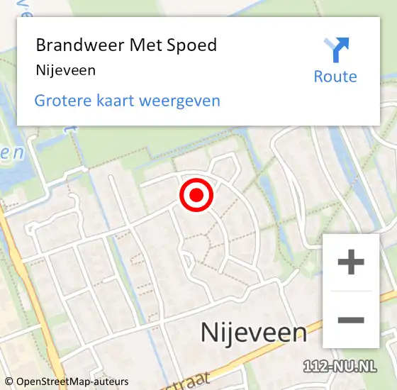 Locatie op kaart van de 112 melding: Brandweer Met Spoed Naar Nijeveen op 21 november 2021 10:55