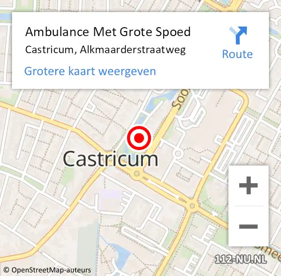 Locatie op kaart van de 112 melding: Ambulance Met Grote Spoed Naar Castricum, Alkmaarderstraatweg op 21 november 2021 11:32