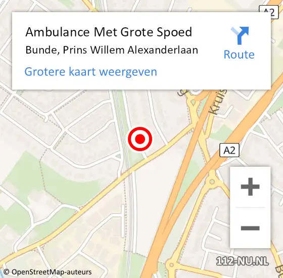 Locatie op kaart van de 112 melding: Ambulance Met Grote Spoed Naar Bunde, Prins Willem Alexanderlaan op 30 juni 2014 05:05